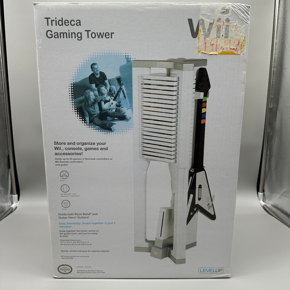 Nintendo Wii Storage Organizer LevelUp Trideca Gaming Tower White Deadstock NEW